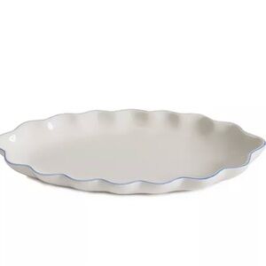 Serena & Lily White Scalloped Ceramic Serving Platter